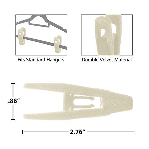 velvet hangers, ultra slim space saving, notches, tie bar, swivel hook,10 pack, with 20 matching velvet finger clips (black)