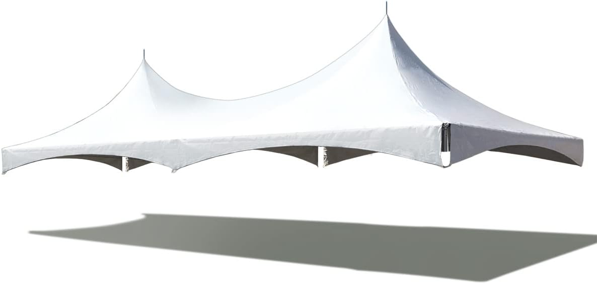 TentandTable 20' x 40' Replacement Tent Top for High Peak Frame Style Party Tents | Solid White Commercial Grade PVC Vinyl | includes Top and Storage Bag (Top ONLY - Frame Not Included)