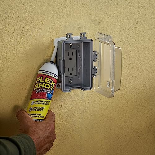 Flex Shot Rubber Adhesive Sealant Caulk, 8-oz, White