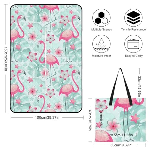 Picnic Blankets Waterproof Oversized 60 x 60Inch Sandproof Beach Blankets Travel Outdoor Picnic Mat Compatible with Watercolor Fall Leaves Mushrooms for Camping Hiking