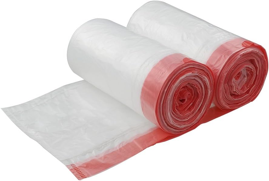 Clear Drawstring Large Trash Bags, 30 Gallon Garbage Bags, 60 Counts