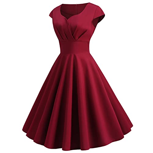 Elegant Evening Dresses for Women Solid Color Cap Sleeve High Waist Tunic Dress Party Cocktail Pleated T Shirt Dress