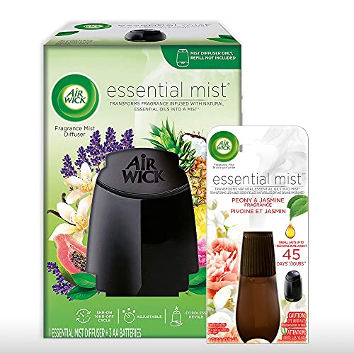 Air Wick Essential Mist, Essential Oils Diffuser, Sweet Fruit and Nutmeg, 1ct, Fall scent, Fall spray, Air Freshener, Packaging May Vary