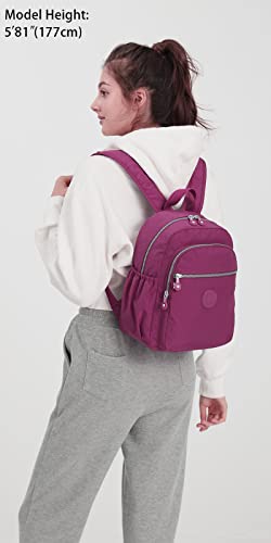 Small Nylon Backpack Mini Casual Lightweight Daypack Backpacks for Women (Black)