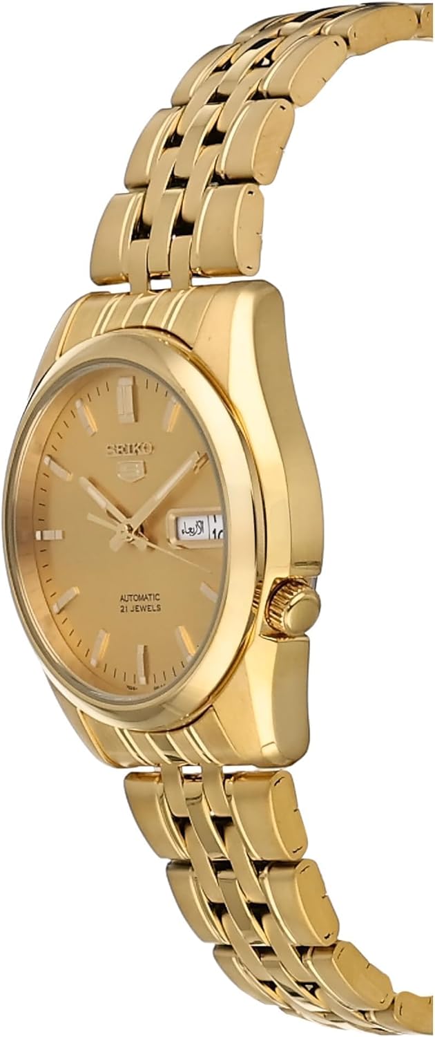 Seiko Men's SNK366K 5 Automatic Gold Dial Gold-Tone Stainless Steel Watch