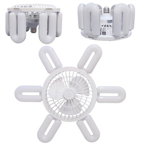 Ceiling Fan with LED Light, Compact Ceiling Fan with Remote, E27 Silent Ceiling Fan Light 3 Speed Adjustable 60W Remote Control LED Mini Ceiling Fan for Bedroom Kitchen Living Room