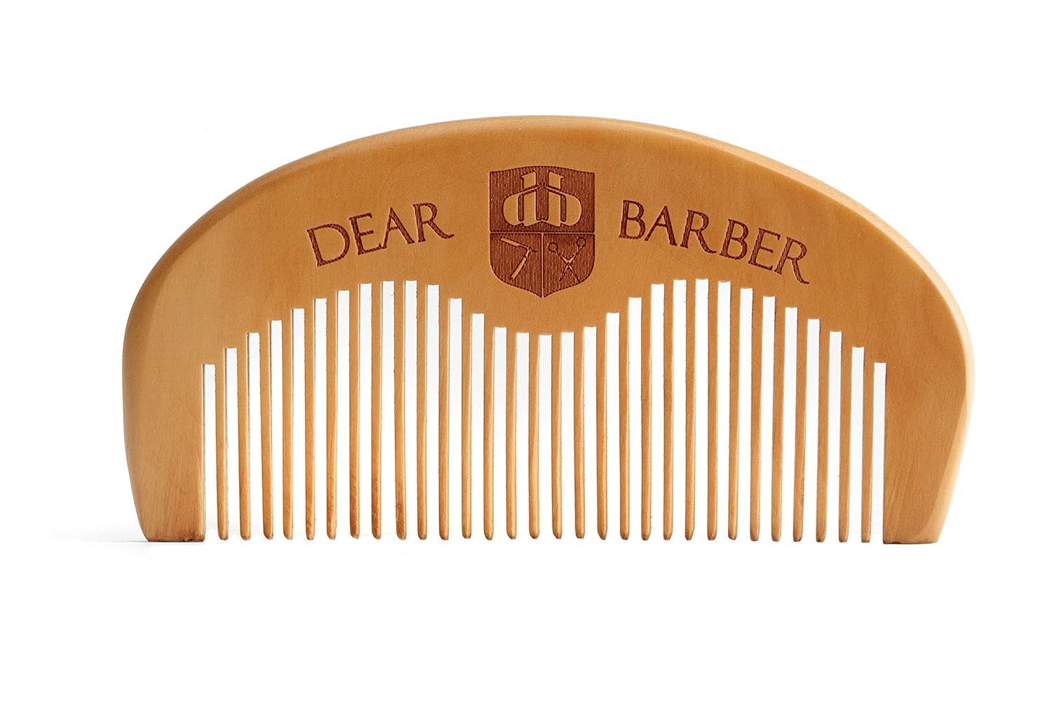 Dear Barber Men's Beard Comb Crafted From Pear Wood Keeps Beard and Moustache Well Groomed