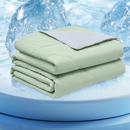 Homelike Moment Cooling Comforter King Size- Lightweight Summer Comforter Breathable Bedding for Hot Sleepers, Reversible Blanket with Double Side Cold (108