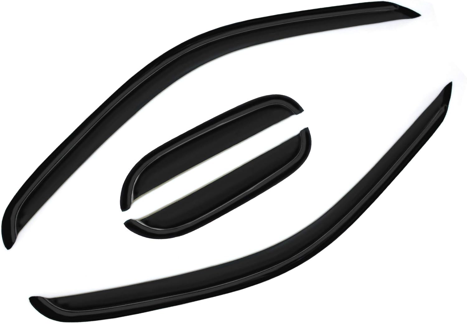 D&O MOTOR 4pcs Front+Rear Smoke Sun/Rain Guard Outside Mount Tape-On Window Visors for 95-04 Tacoma Access/Extended Cab with Half Size Rear Doors