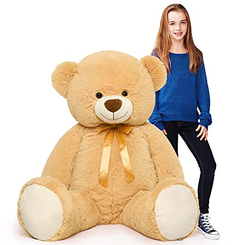Tezituor Big Teddy Bear,52'' Giant Stuffed Animal Plush,Soft Gifts for Valentine, Christmas, Birthday.