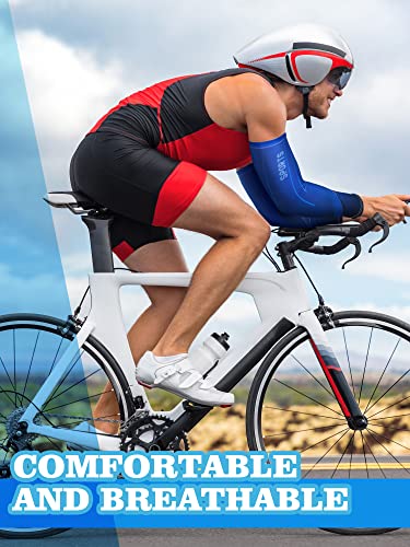 Newcotte 8 Pairs UV Sun Protection Arm Sleeve for Men Women Cooling Sport Sleeve to Cover Arm Ice Silk Compression Cover