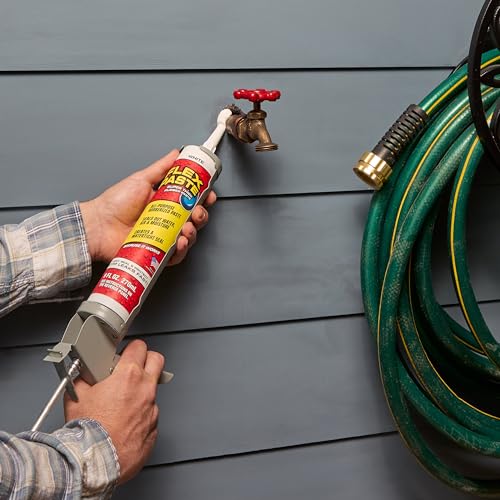 Flex Paste, 9 oz Cartridge, White, Waterproof Paintable Putty, Spackle Sealant, Fill Gaps Cracks Holes - Block Out Water and Air - UV Resistant - Walls, Drywall, EPDM, Concrete, Roof, RV Repairs