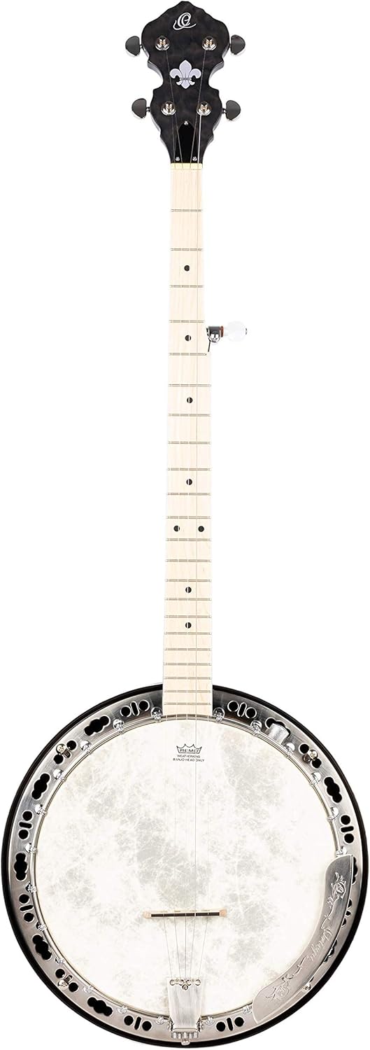 Ortega Guitars Facon Falcon Series Left-Handed 5-String Quilted Maple Resonator Acoustic-Electric Banjo w/Bag, (OBJE400TCO-L)