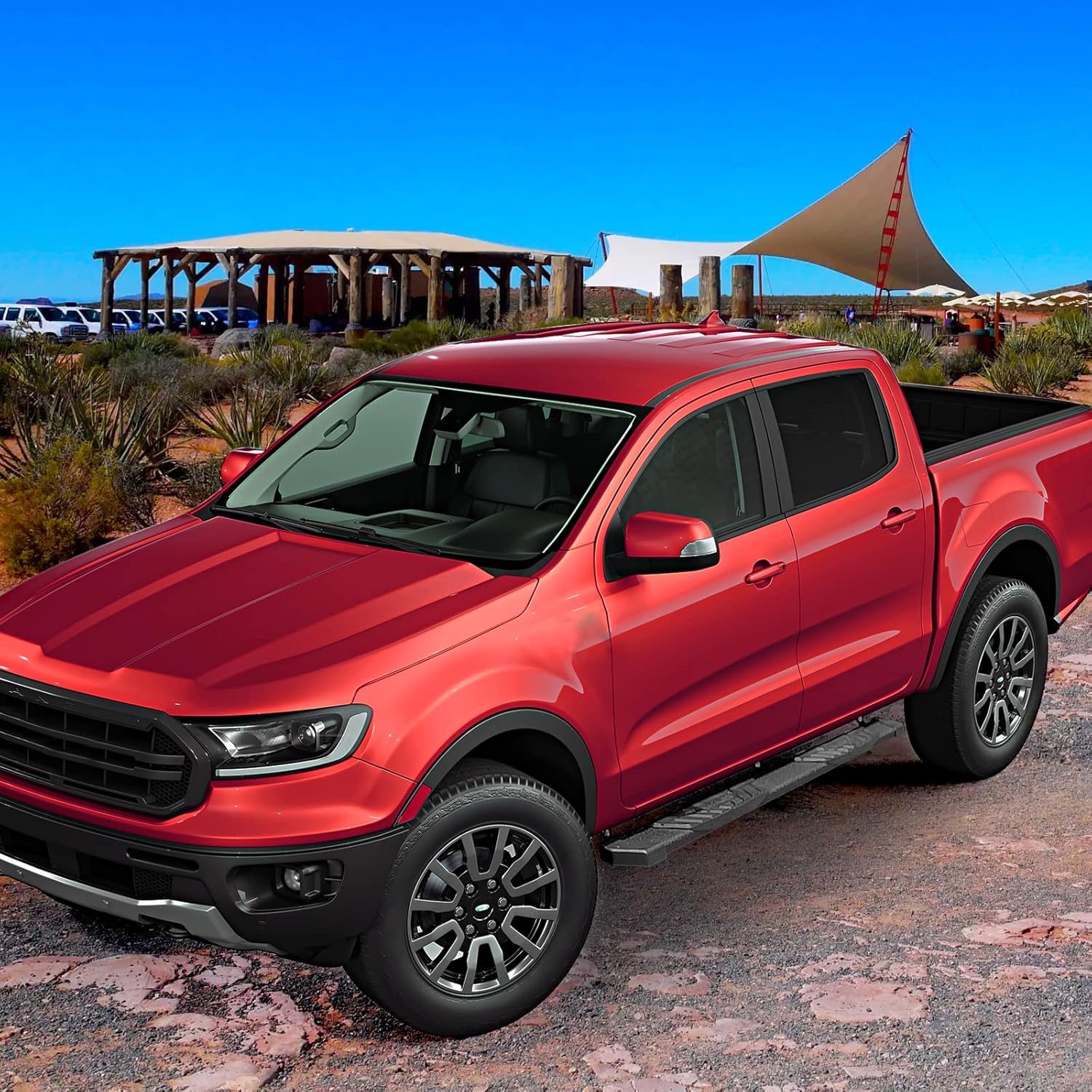 COMNOVA Running Boards Side Steps Compatible with 2015-2024 Chevy Colorado/GMC Canyon Crew Cab. 6.5 Inches Heavy Textured Powder Step Bars Rock Sliders. Truck Side Steps Made with Aluminum Alloy.