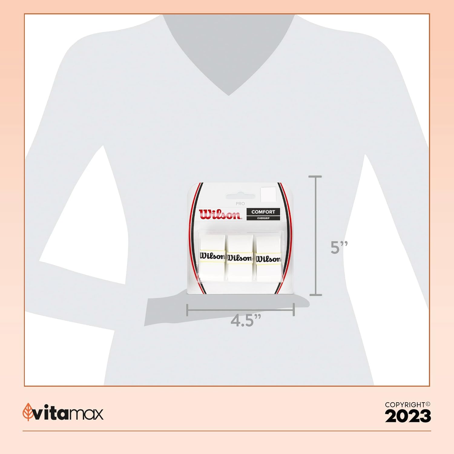 Wilson Tennis Racket Overgrip Ultra Wrap, White - 3 Pack + Exclusive Elevate Your Tennis Skills VitaMax Guide (2 Items Total)