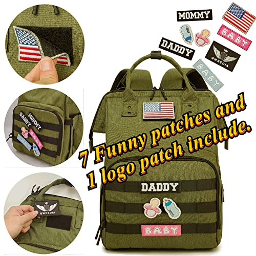 Diaper Bag Backpack for Dad and Mom with USB Charging Port Stroller Straps and Insulated Pocket,army military Travel Nappy Backpack for Daddy/Mommy (Camo)
