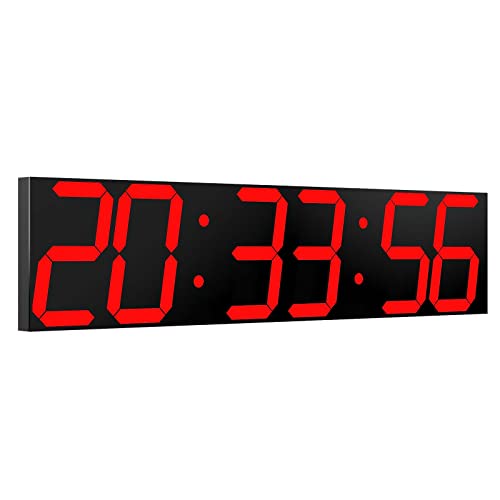 Digital Wall Clock, Oversize Led Digital Clock with Auto Dimmer, Huge Countdown Timer with Remote Control, 27