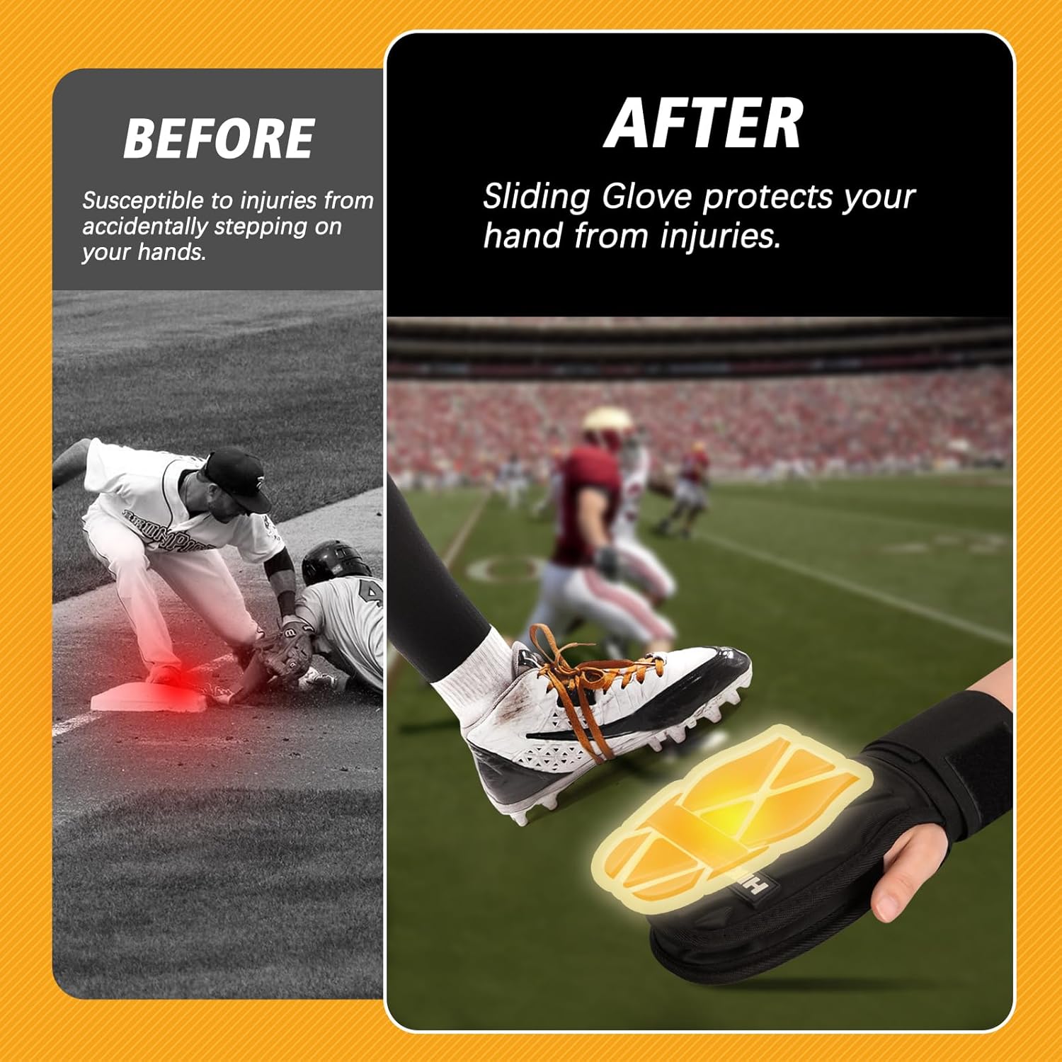 Baseball Sliding Mitt,Sliding Glove for Baseball Softball player,Baseball Gloves with Elastic Adjustable Wrist Compression Strap，Universal Right or Left Hand,Suitable for Youth and Adult