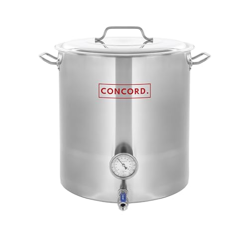 CONCORD Stainless Steel Home Brew Kettle Stock Pot (Weldless Fittings) (160 QT/ 40 Gal)