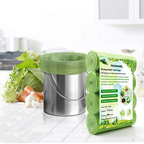 Biodegradable Trash Bags 4-6 Gallon, 100 Counts, Extra Thick Small Trash Bag Recycling Garbage Bags For Kitchen Bathroom Yard Office Wastebasket Car