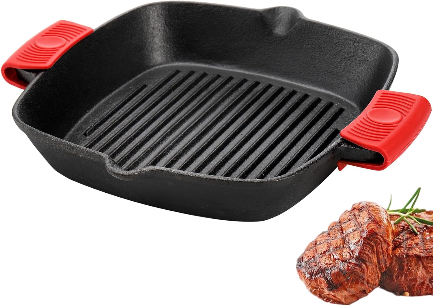 ZOOFOX Cast Iron Grill Pan, 10