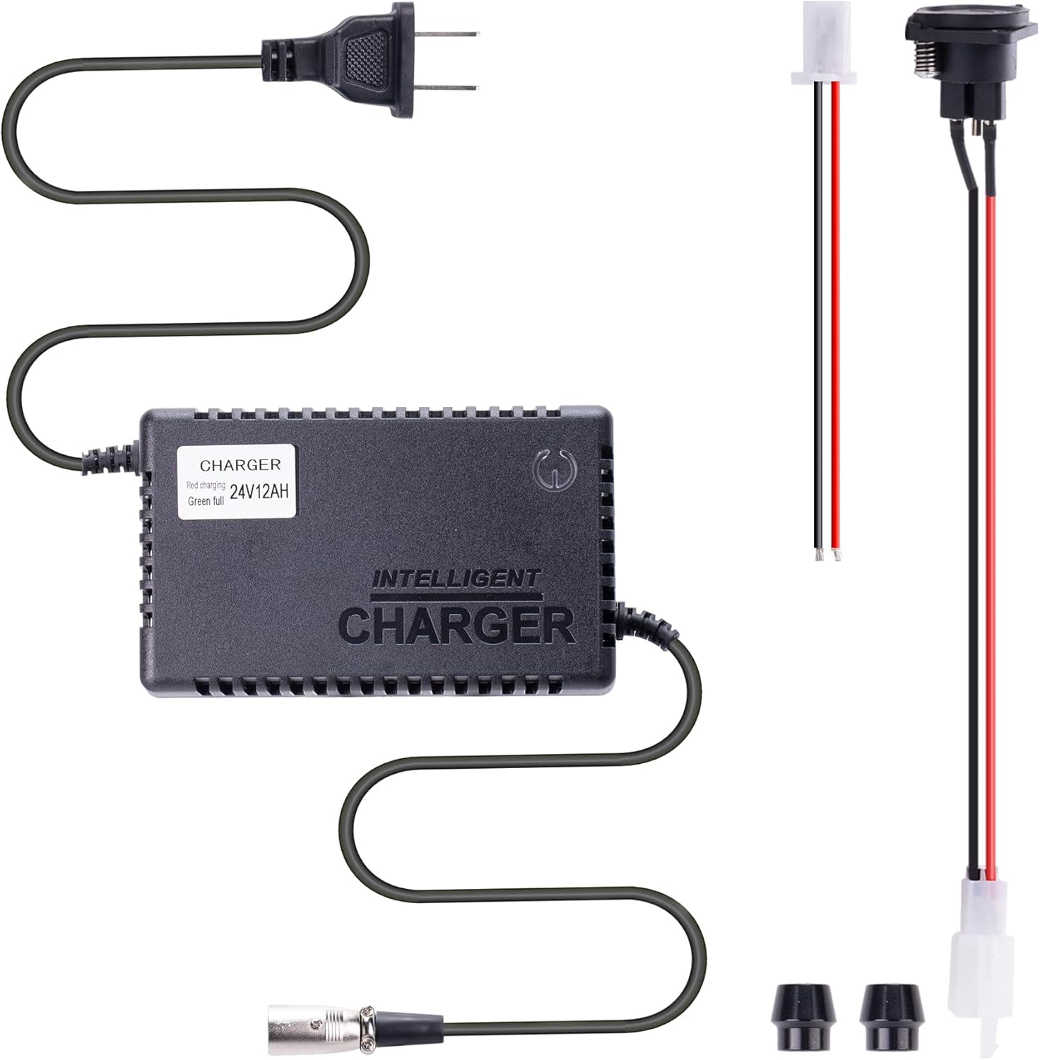 24V 2A Rapid Battery Charger (3-Pin XLR Connector) for GoGo Mobility Scooter，Drive Medical，ShopRider, Ezip，Pride Mobility，Jazzy Power Chair