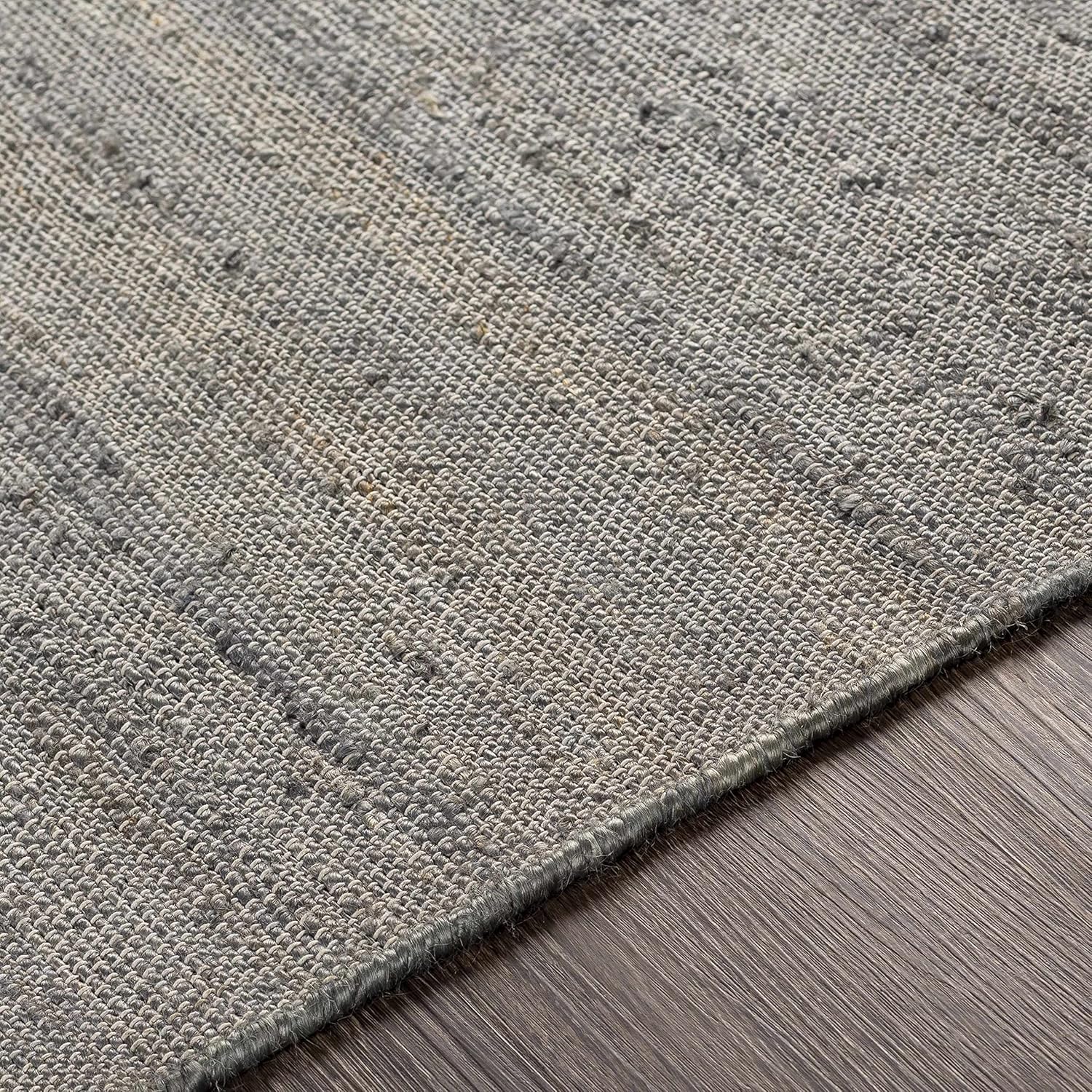 Hauteloom Chermside Natural Fiber Jute Living Room, Bedroom Area Rug - Sea Grass, Rattan Solid Carpet - Gray - 5' x 7'6