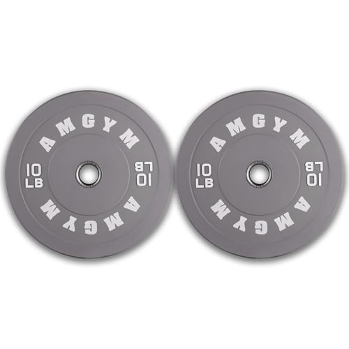 Colored Bumper Plates, Olympic Weight Plates Set, Rubber Bumper Weights Plate with 2 Inch Steel Insert for Barbell, Standard Strength Training Plates for Weightlifting, Single, Pair