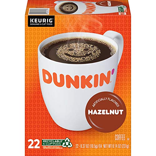 Dunkin' Hazelnut Flavored Coffee, 22 Keurig K-Cup Pods