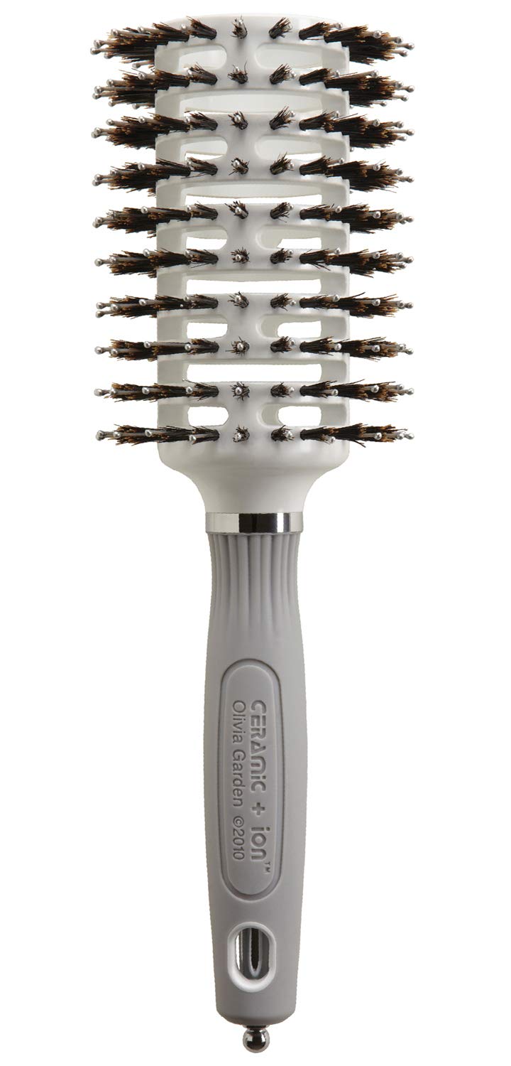 Olivia Garden Ceramic + Ion Turbo Vent Combo Hair Brush (ionic & 100% boar bristles) CITV-COGD (Grande 3 1/4
