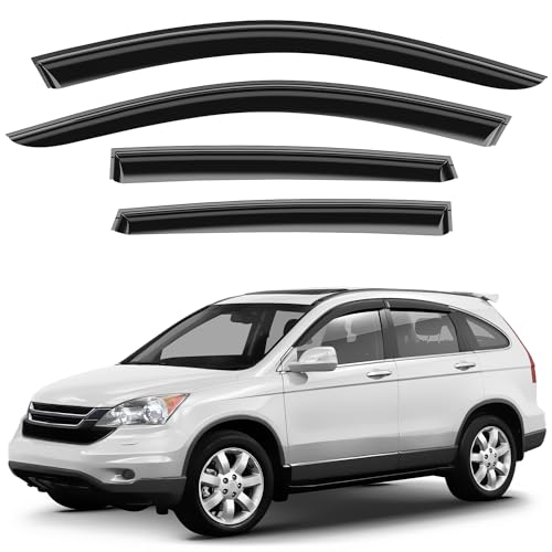 Co Smoke Tinted Tape On Side Window Vent Visor Deflectors Rain Guards Compatible with Dodge Ram 2009 2018 1500 Quad Cab BLACK For Ram 09-18, Quad Cab