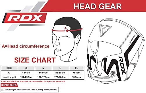 RDX Boxing Headgear Sparring Grappling, Maya Hide Leather, Head Gear for MMA Muay Thai Kickboxing Training, Multi Layered Padding, Taekwondo Martial Arts BJJ Wrestling Karate, Black