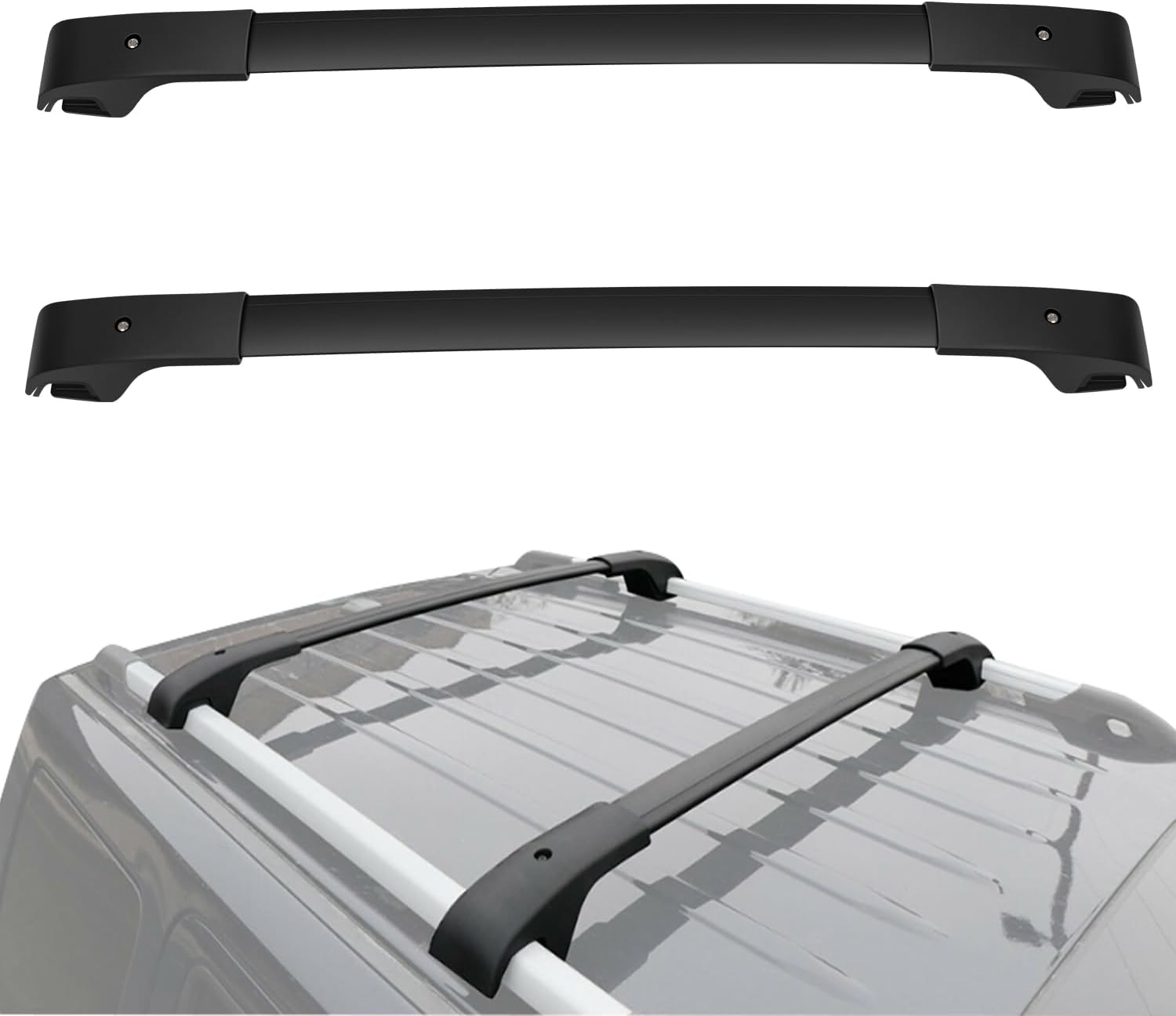 OCPTY Roof Rack Cross Bars Fit for Jeep Patriot 2007 2008 2009 2010 2011 2012 2013 2014 2015 2016 2017 Cargo Bars for Cargo Carrier Bag Luggage Kayak Canoe Bike Snowboard Skiboard