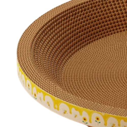 Round Cat Scratcher Pad Bed Round Cat Scratcher Board Interactive Toy Pet Cats Sleeping Bed for Small Medium Large Cats Kitty, 35cmx10cm