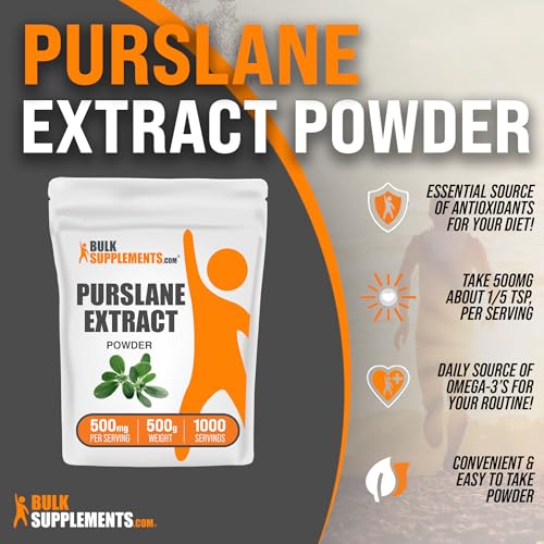 BulkSupplements.com Purslane Extract Powder - Portulaca Oleracea Extract, Purslane Supplements - from Purslane Herb, Gluten Free, 500mg per Serving, 1kg (2.2 lbs) (Pack of 1)