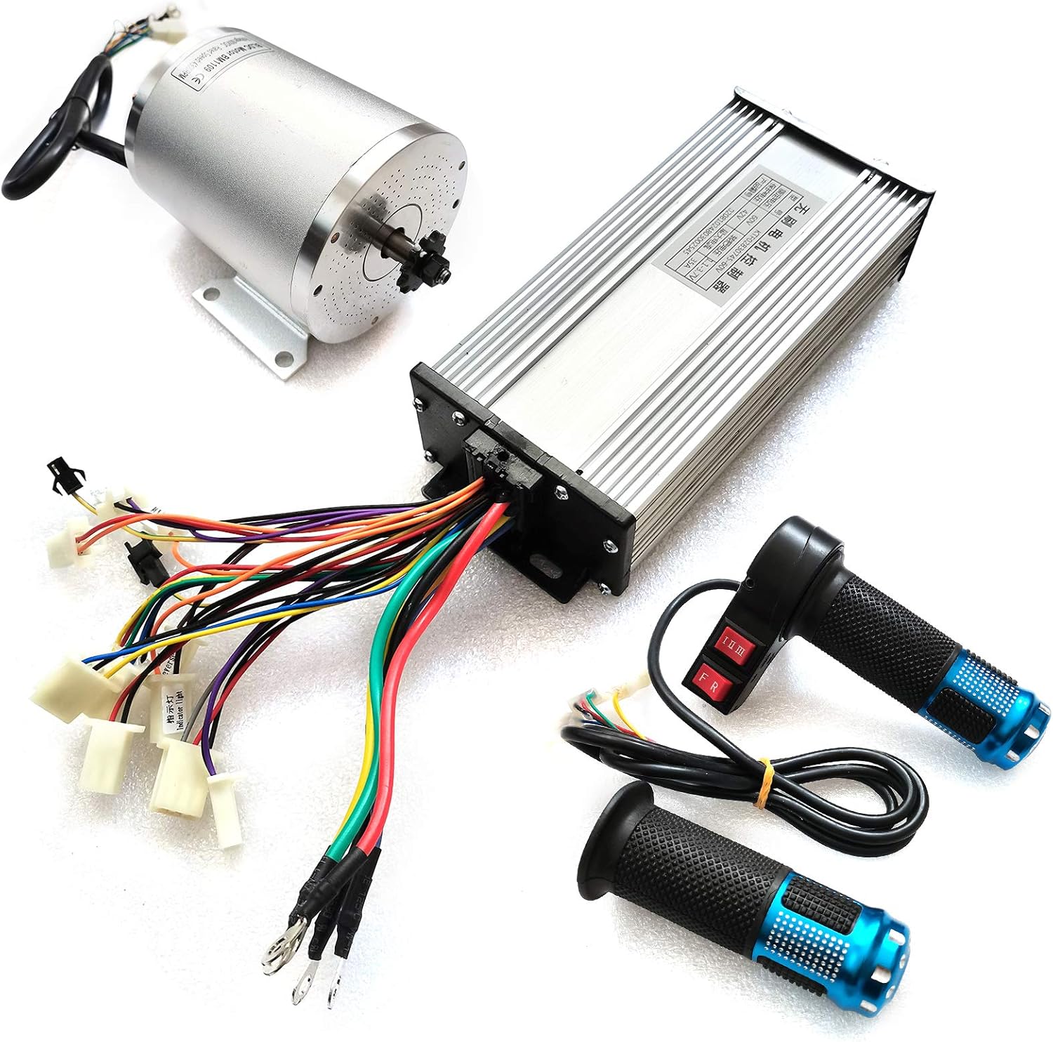 Electric Bike Conversion Motor Kit 2000w 60v Brushless Dc Motor BLDC Engine Kit with Controller Throttle for Electric Scooters Small Electric Motorcycles Mini Electric Cars DIY(4300rpm)