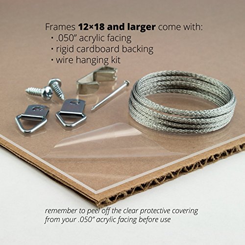 Craig Frames 59405 22 by 28-Inch Picture Frame, Smooth Wrap Finish, 1.5-Inch Wide, Tall Profile, Black