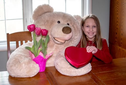 HollyHOME Teddy Bear Plush Giant Teddy Bears Stuffed Animals Teddy Bear Love Big Footprints 5 Feet Brown