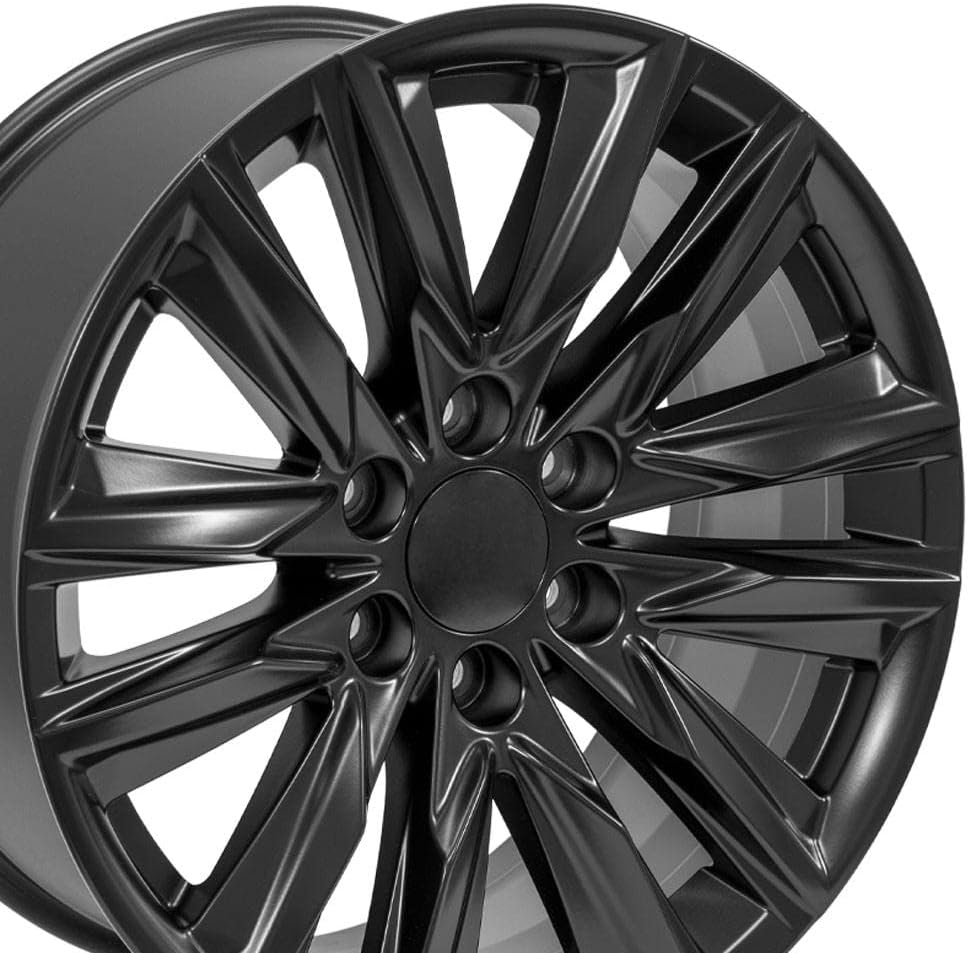 OE Wheels LLC 20 inch Rims Fits Escalade Chevy Silverado Tahoe Sierra Yukon CA91 20x9 Rim Satin Black SET