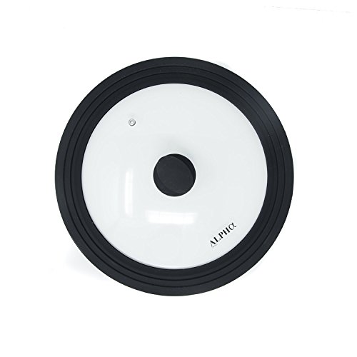 Universal Silicone Cookware Pots and Pans Vented Tempered Glass-Graduated Lid with Easy Grip Fits 9.5