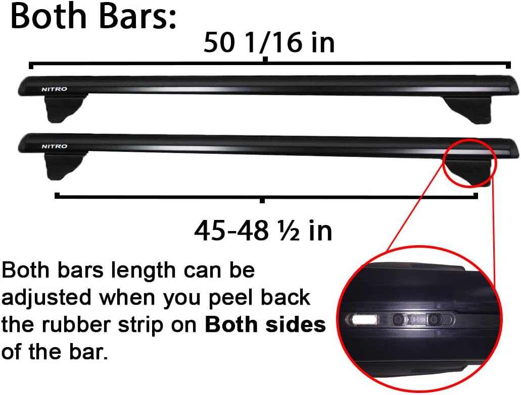 BRIGHTLINES Crossbars & Kayak Rack Combo Compatible with 2007-2012 Dodge Nitro