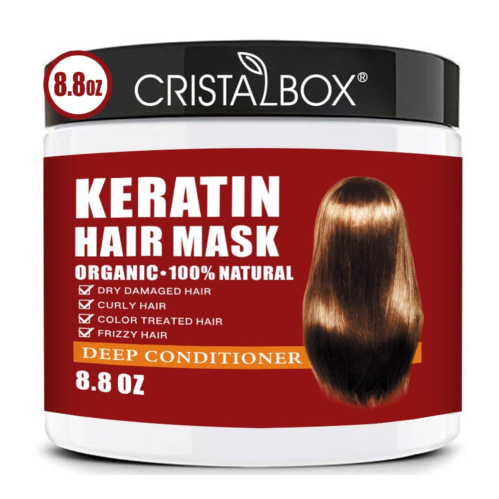 Keratin Hair Mask,Deep Repair Damage Hair Root, 250ml Hair Mask for Dry Damaged Hair,Hair Treatment Mask Keratin Hair & Scalp Treatment,Natural Deep Conditioner Hydrating Hair Masque