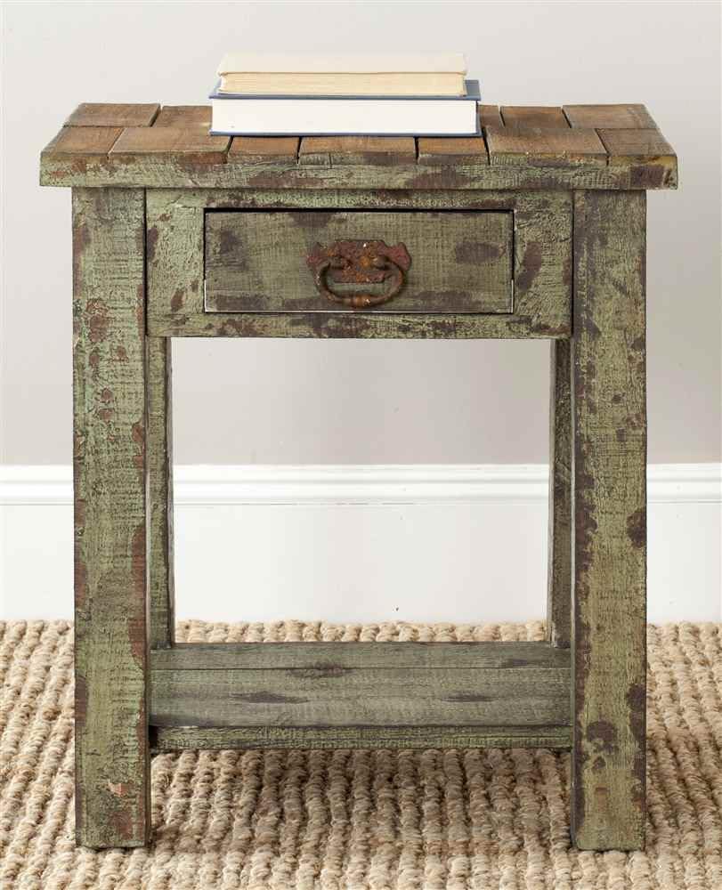 Safavieh American Homes Collection Alfred Antique End Table, Antique Green
