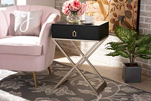 Baxton Studio Nightstands, Black/Brass/Gold