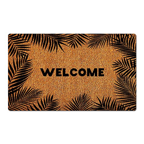 Natural Pattern Welcome House Warming New Home Essential Gifts Decoration Doormat Entrance Way Non-Slip Door Mats Front Indoor/Outdoor Living Room Kitchen Bedroom Area Rugs 17x30 Inch