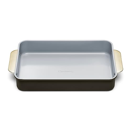 Caraway Non-Stick Ceramic 9”x13” Rectangle Pan - Naturally Slick Ceramic Coating - Non-Toxic, PTFE & PFOA Free - Perfect for Brownies, Lasagnas, and More - Perracotta