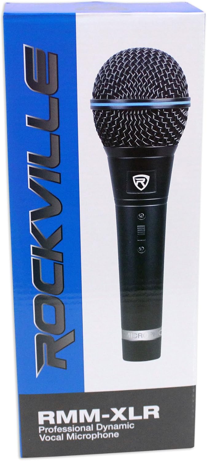 Rockville 2 RMM-XLR Dynamic Cardioid Professional Metal Microphones w/XLR Cables