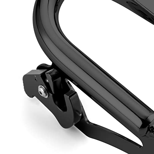 Invisible Style Two Up Luggage Rack Compatible with 2009-2024 Harley Touring Street Glide Road Glide Road King Electra Glide Black