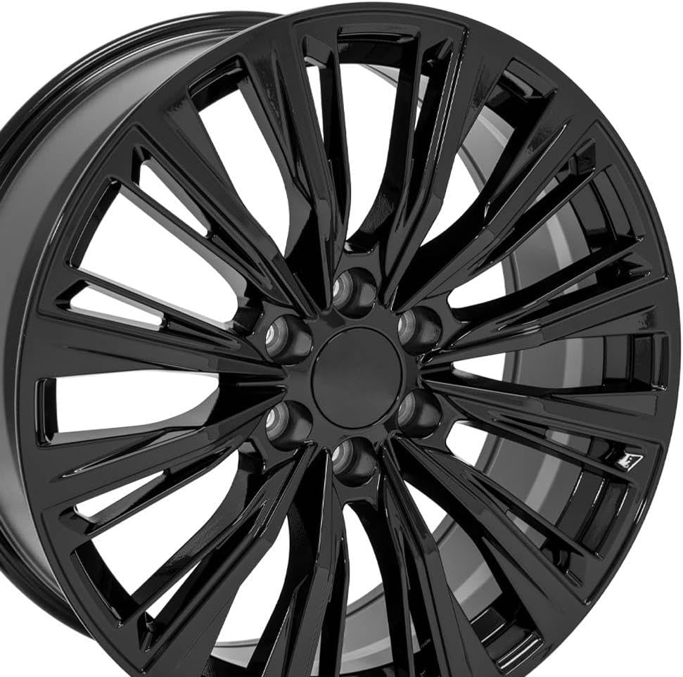 OE Wheels LLC 22 inch Rims Fits Escalade Silverado Tahoe Sierra Yukon CA93 22x9 Rim Black SET