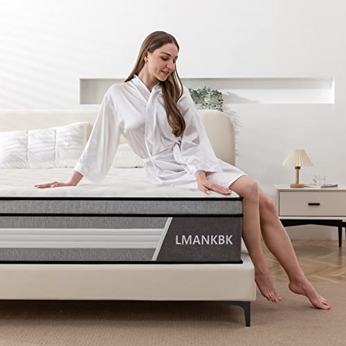 Twin Mattress, 10 Inch Innerspring Hybrid Mattress in a Box with Gel Memory Foam, Individually Wrapped Encased Coil Pocket Spring Mattress, Pressure Relief, Medium Firm Support,39